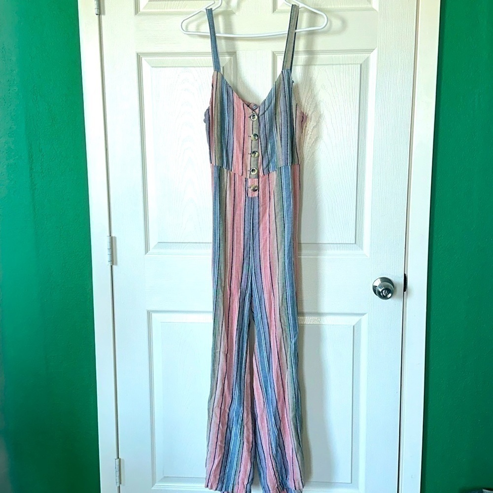 Indigo Rein linen blend jumper, tank top style with type in the back Sz XL
